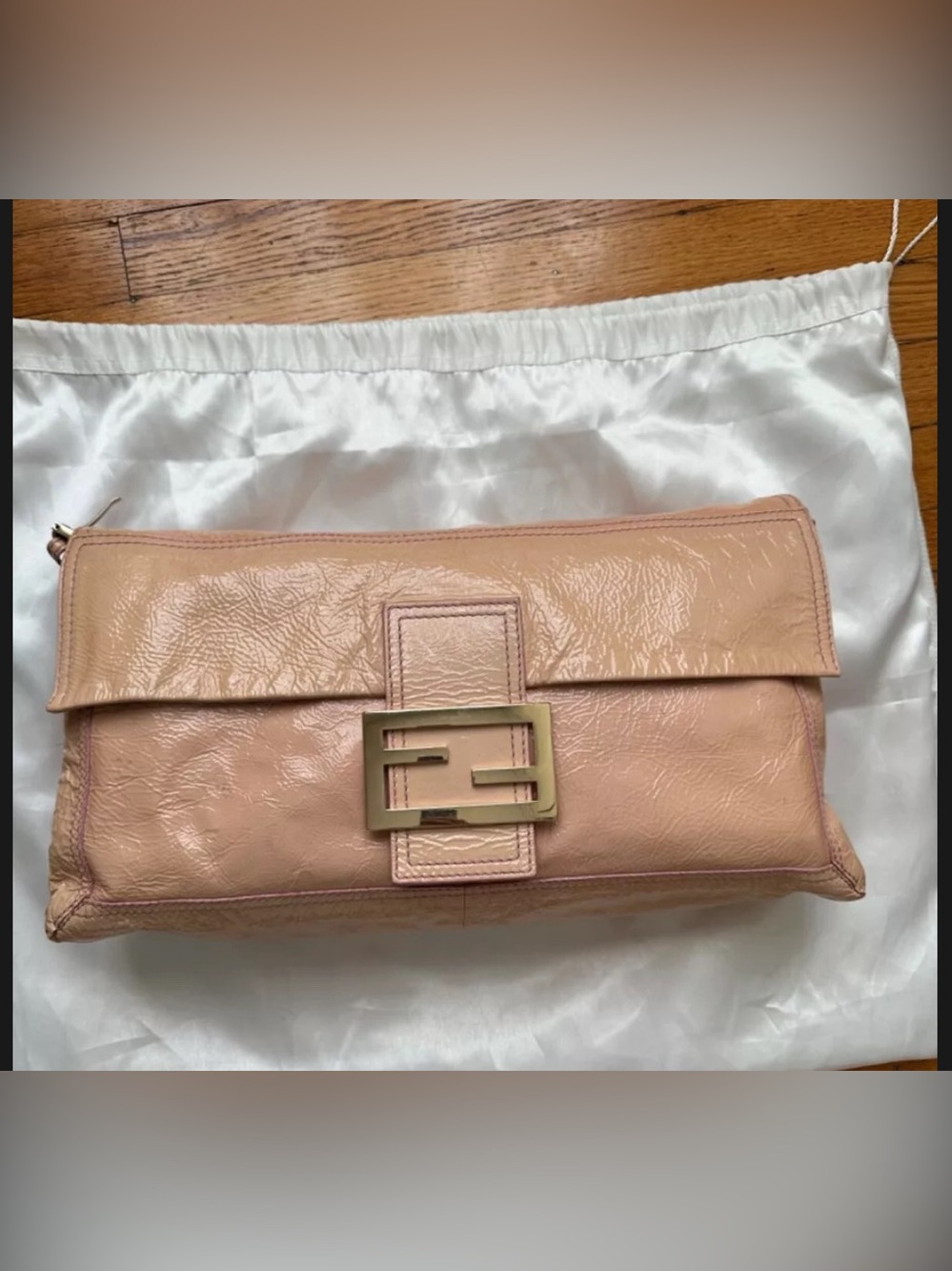 Fendi Maxi Baguette Black Crinkle Patent Leather - Picture 14 of 14